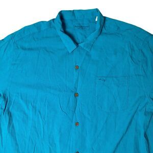 Tommy Bahama Shirt Mens XXL Blue Silk Island Zone Vacation Resort Wear
